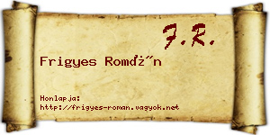 Frigyes Román névjegykártya